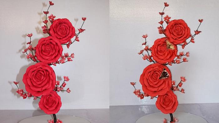 3D roses cake