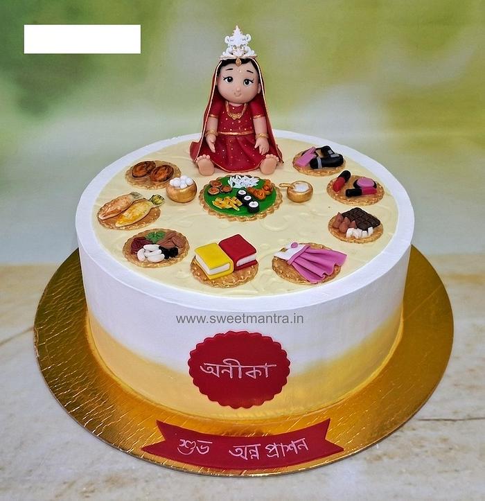 Customised cake for bengali girl annaprashan