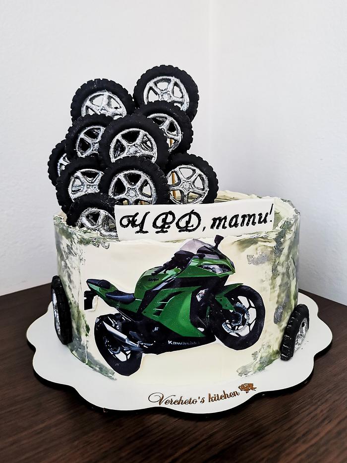 Motorcycle cake (Kawasaki) 