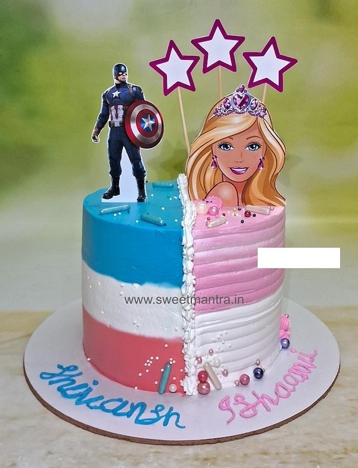 Twin Superhero Barbie cake