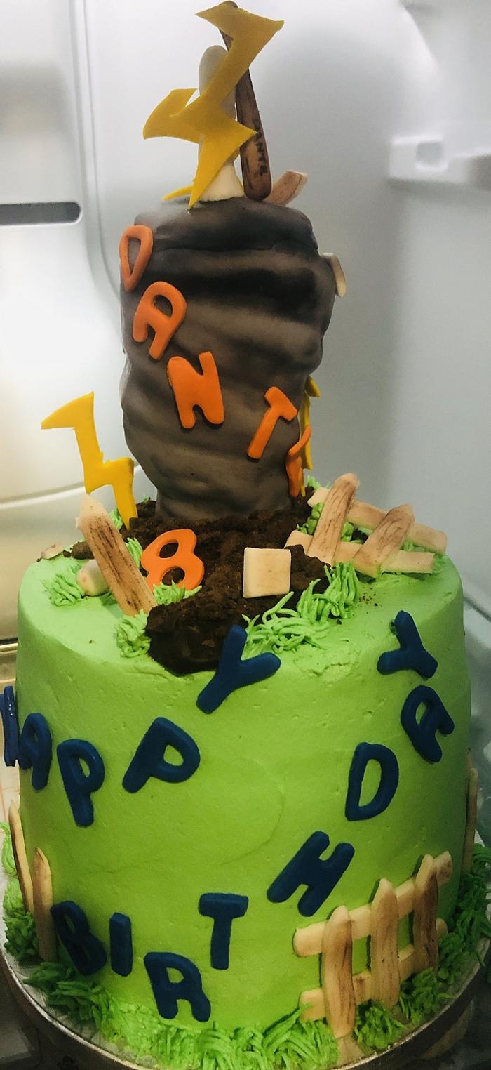 Tornado birthday cake