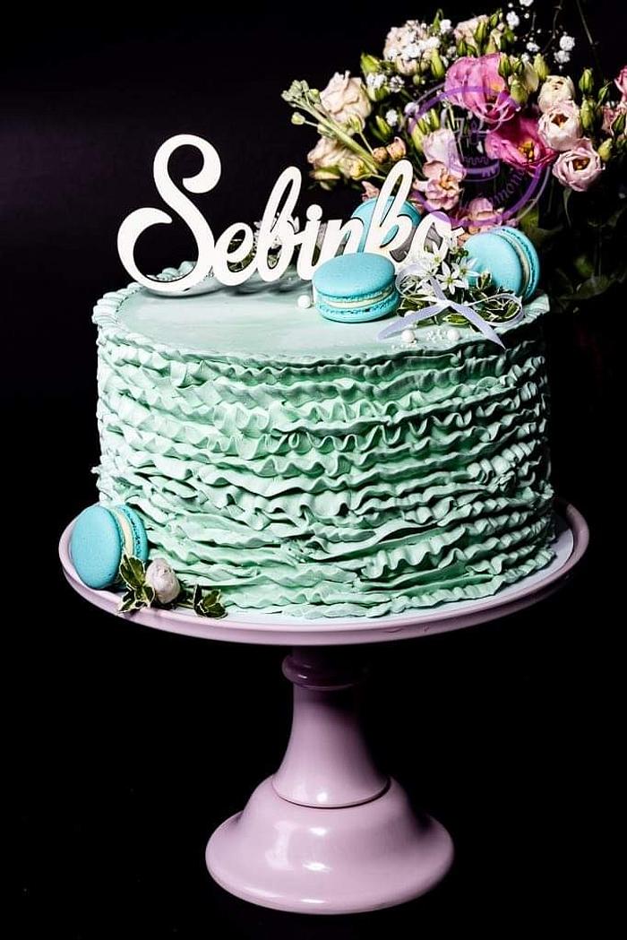 Simple turquoise cake