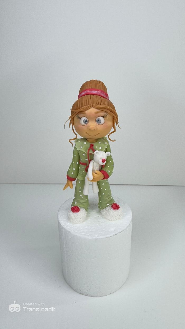 PDF Tutorial Cake Topper fondant doll  "Waiting for Christmas"