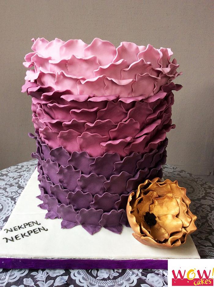 Purple Ombre Ruffles Cake