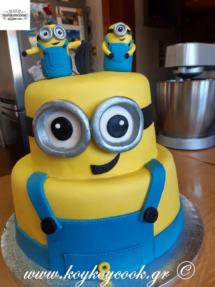 2 Tier Minions Fondant Cake Delivery in Delhi NCR - ₹4,499.00 Cake Express