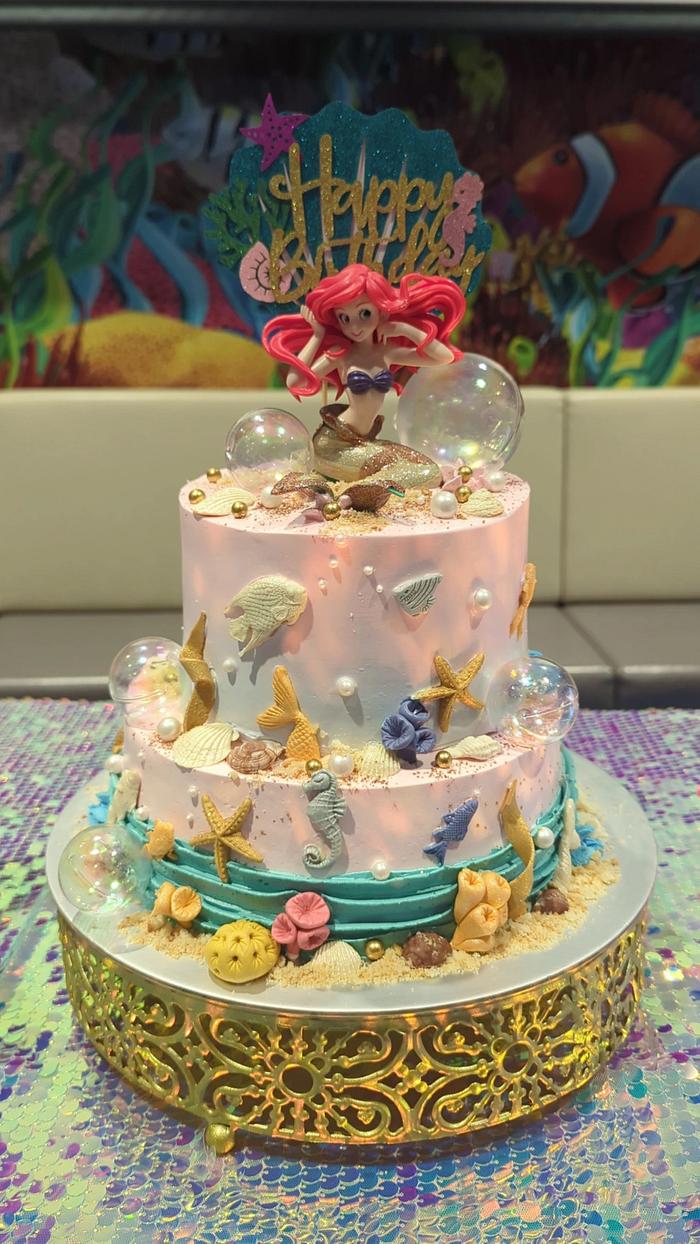 Mermaid theme cake 