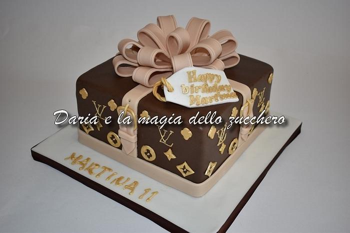 Louis Vuitton gift box cake