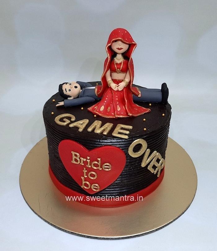 Game Over cake for Bachelorette party
