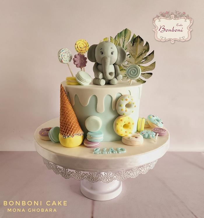 elephant candy cake