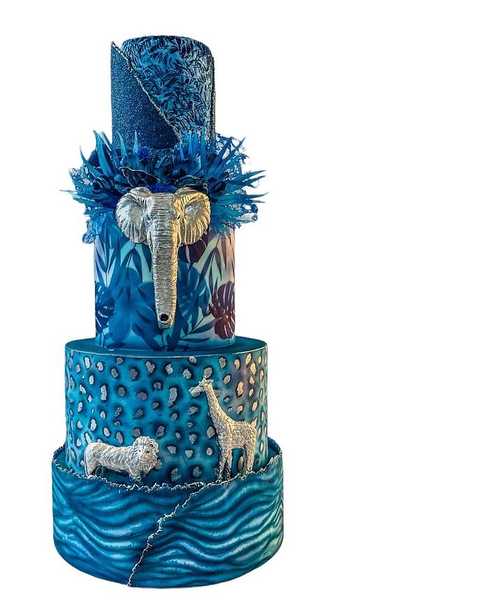 Jungel blue cake 