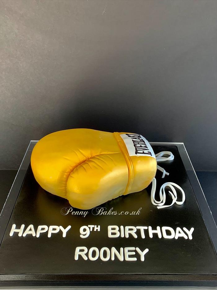 Boxing glove cake