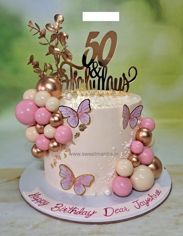 50th birthday no fondant cake