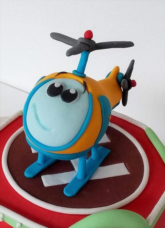 Helicopter cake topper