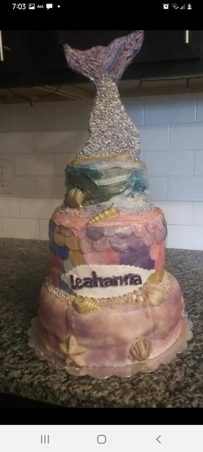 Mermaid Tale 3 tier cake