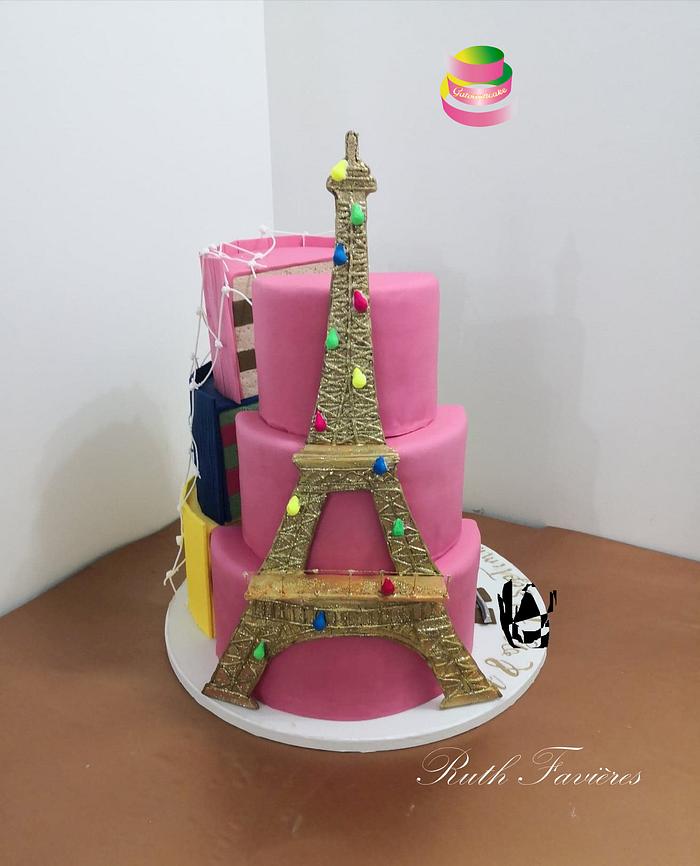 Eiffel tower wedding cake