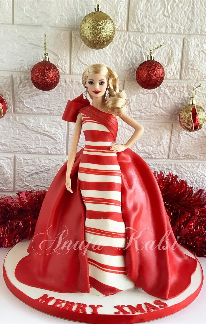 Christmas barbie cake 