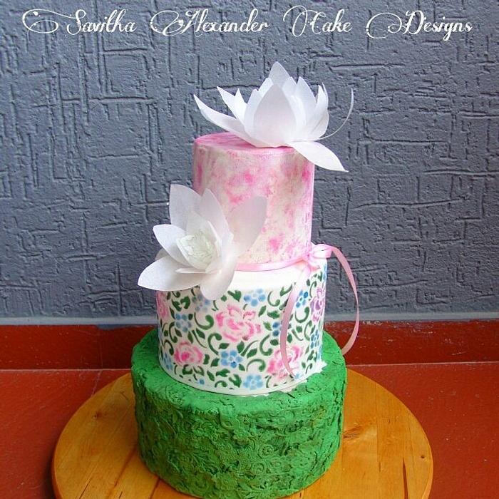 Hawaiin themed wedding cake
