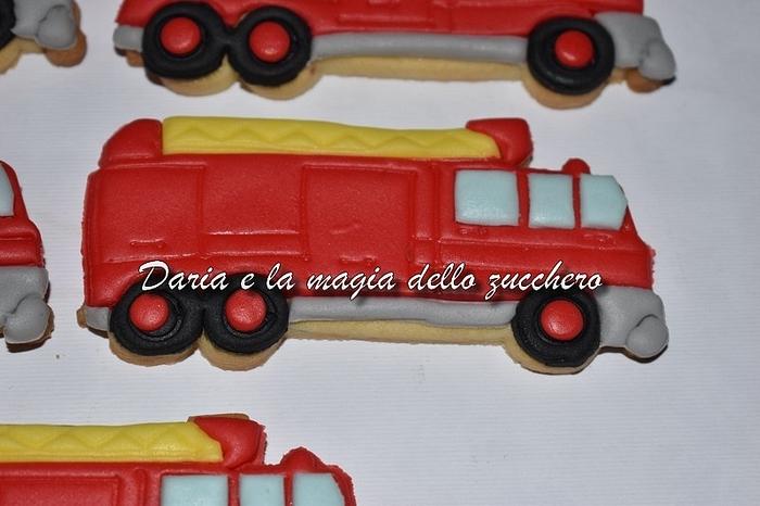 fire truck cookies