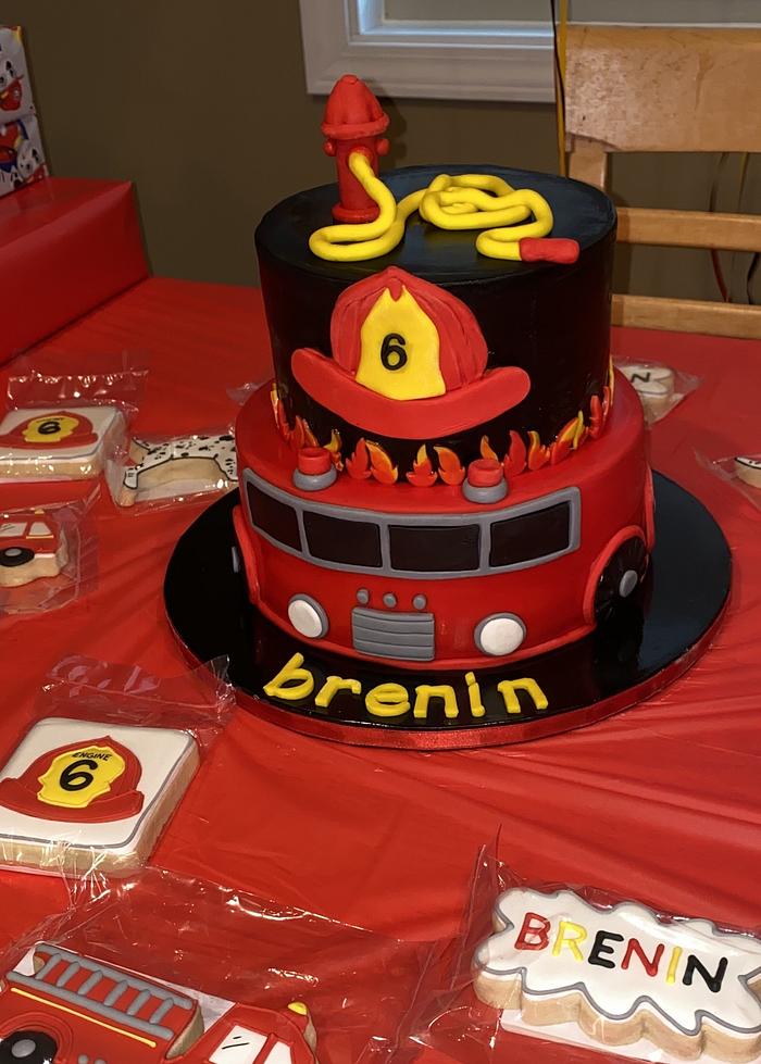 Fire Engine Truck Birthday Cake