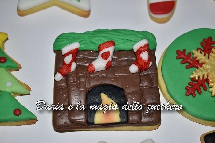  Christmas fireplace cookie
