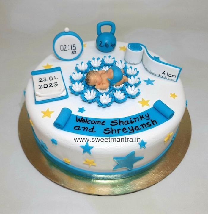 Welcome baby details cake