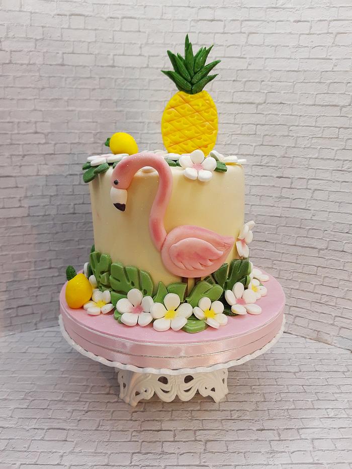 Flamingo tropical cake!! 