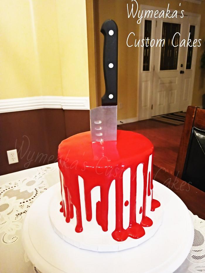 Halloween stab cake