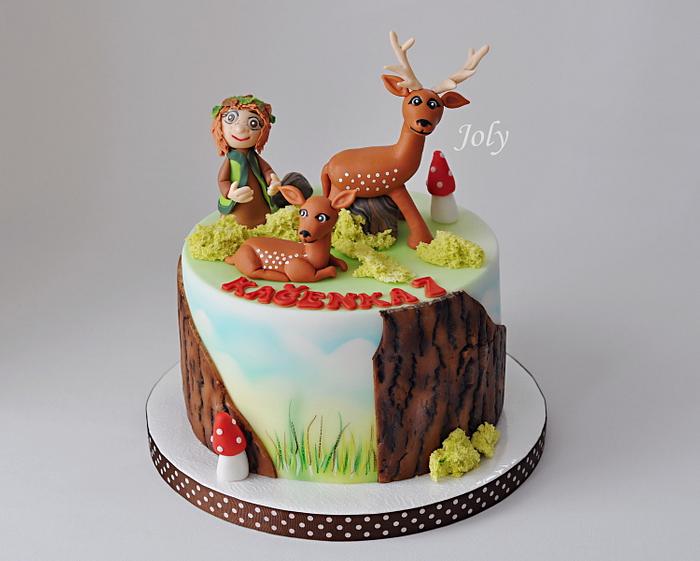 Cake with a fawn