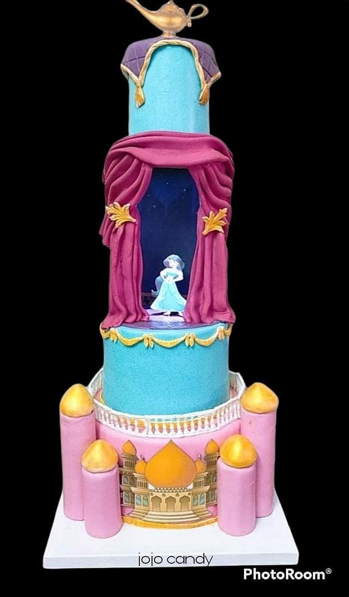 Jasmine and Aladdin cake by Jo Turner | Aladdin cake, Disney birthday cakes,  Jasmine birthday cake