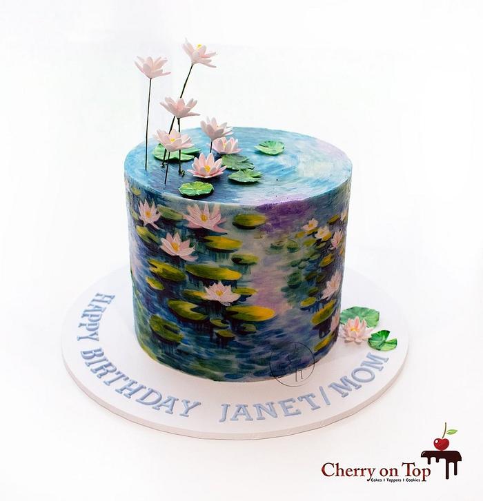 Claude Monet's Water Lilly Cake - for gorgeous Janet's 70th birthday...✍️👨‍🎨🌸
