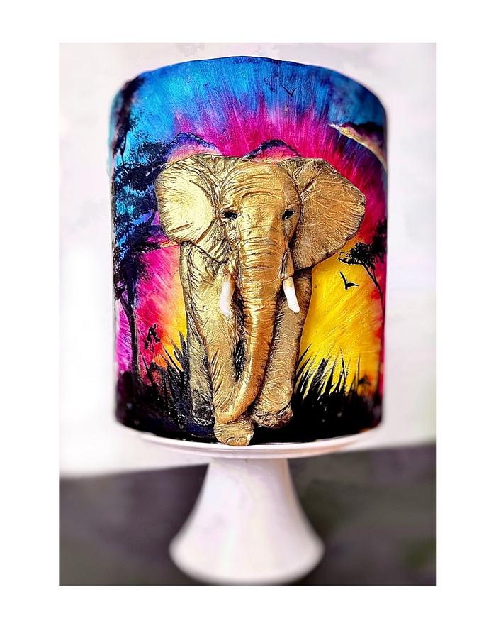 Golden Elephant Cake