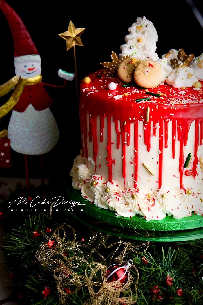 Christmas Drip Cake