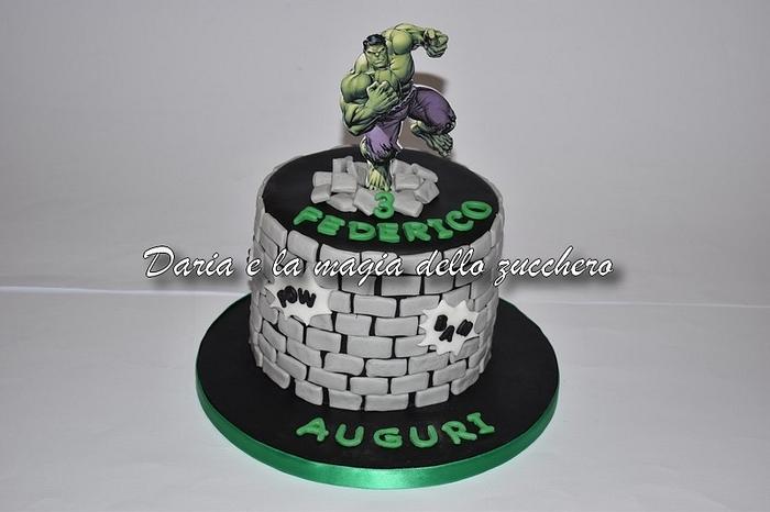 The incredible Hulk cake