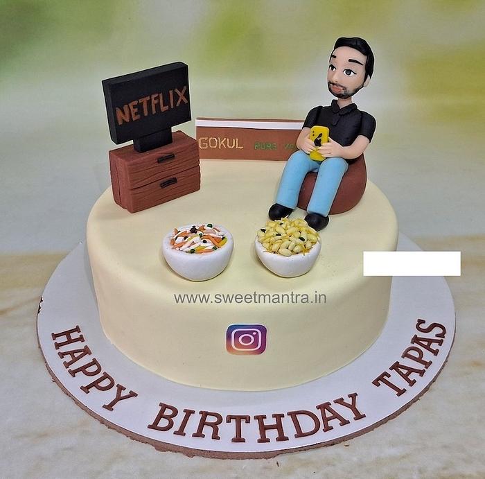 Customised Netflix cake for husband