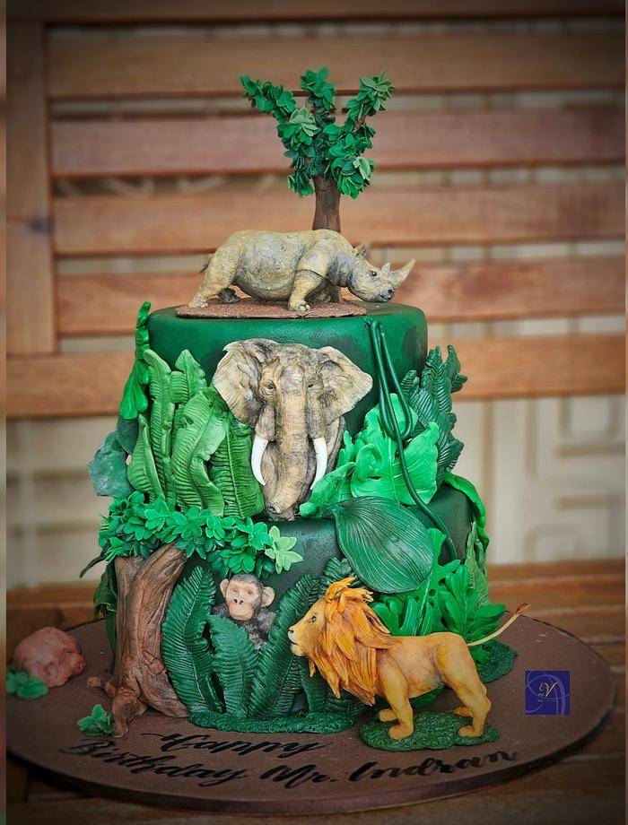 Jungle Theme Cake 