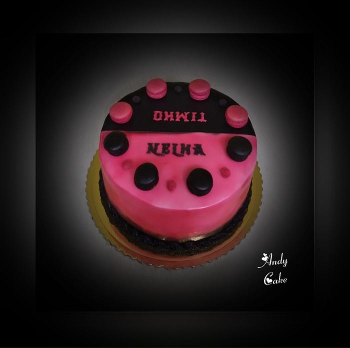 Black and Pink birthday cake