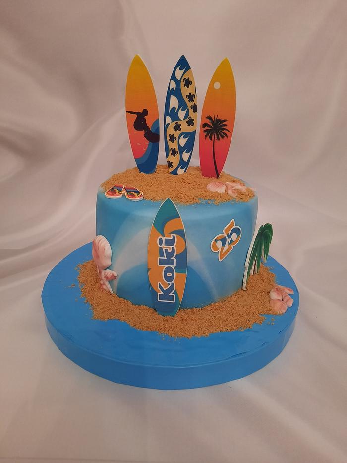 "Sea surfing cake"