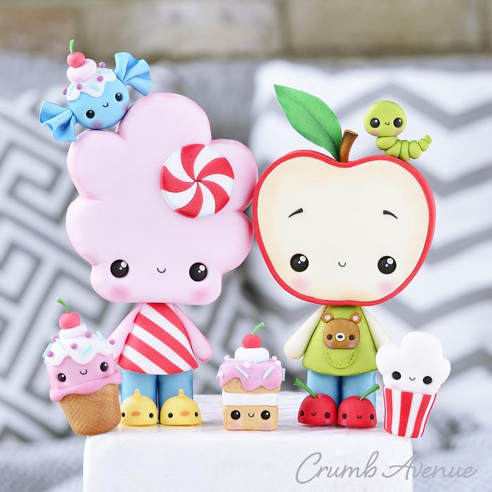 Cotton Candy & Apple Cake Topper