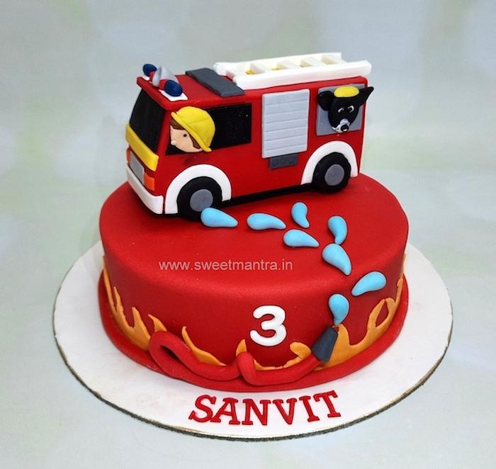 Fire truck cake