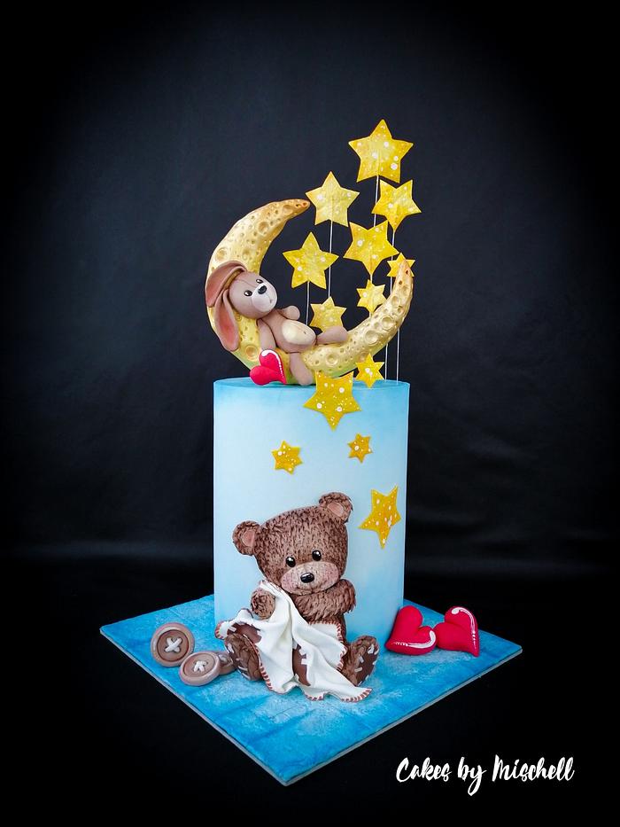 Teddy bear and rabbit cake