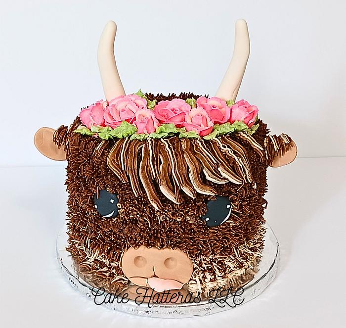 Highland Cow Birthday Cake