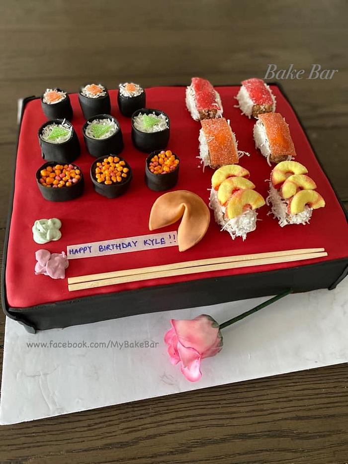 Sushi platter cake