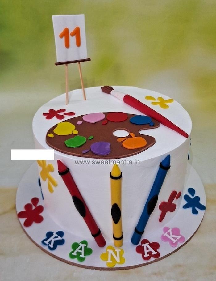 Painting cake for girl