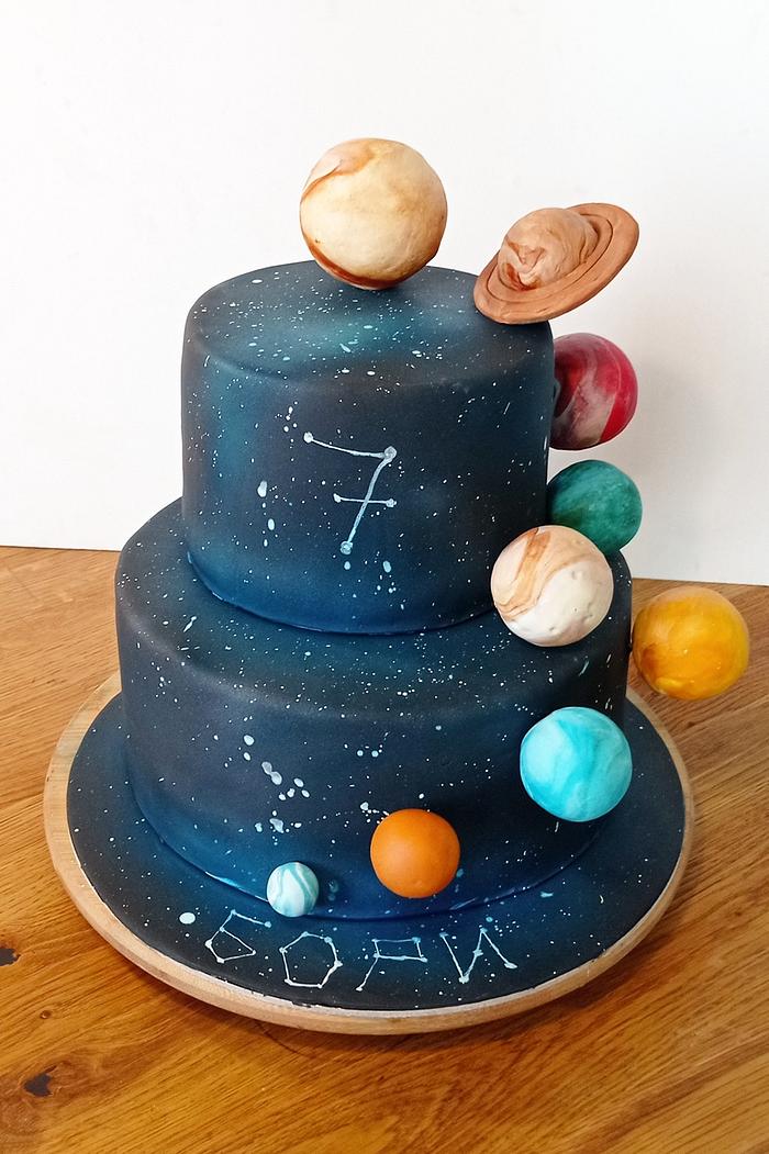 Space Solar System Planets Cake Topper Decoration Personalised sizes inc  Costco | eBay