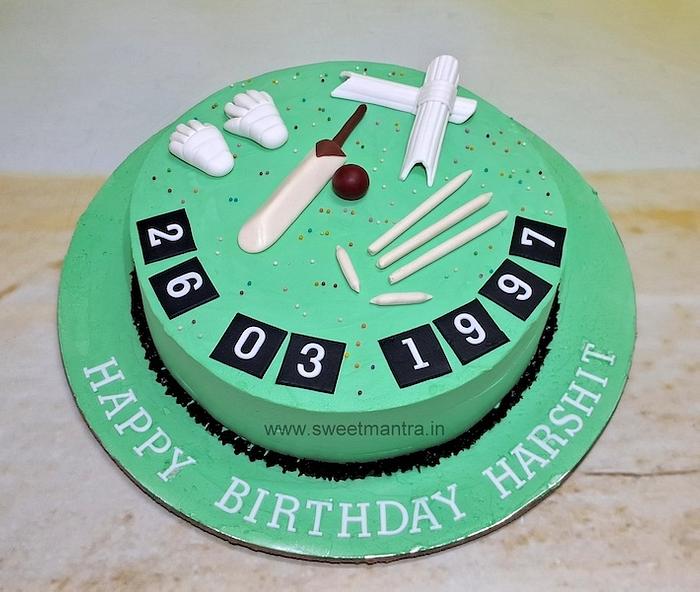 Cricket theme cake with kit
