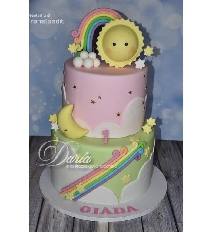 Rainbow themed cake