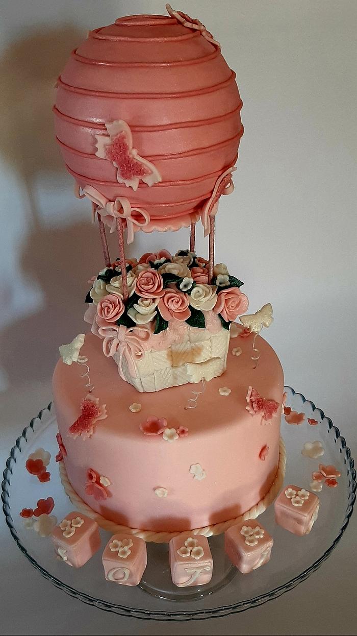 Pink Baptism Cake