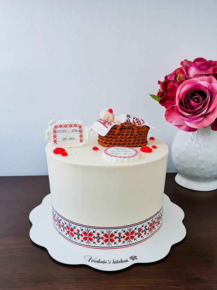 Bulgarian embroidery cake 