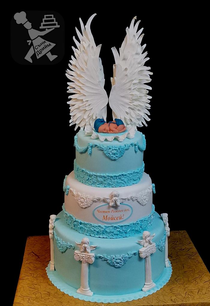 Anjel wings baby cake 