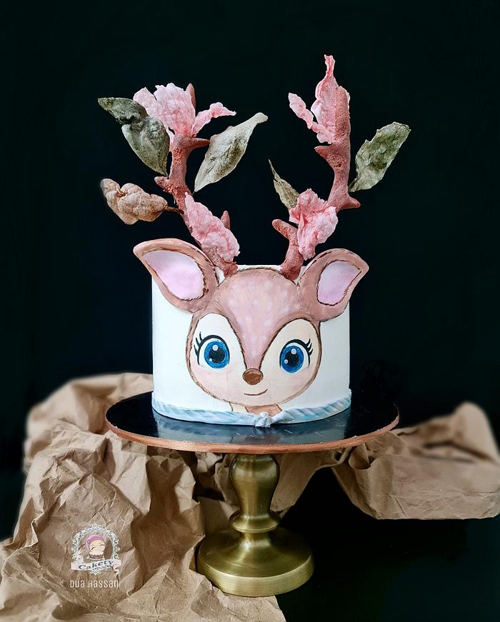 Birthday deer  cake 
